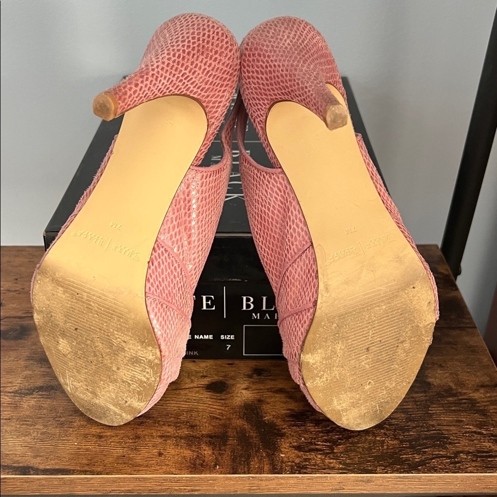 White House Black Market Pink Peep-Toe Heels - Picture 4 of 7